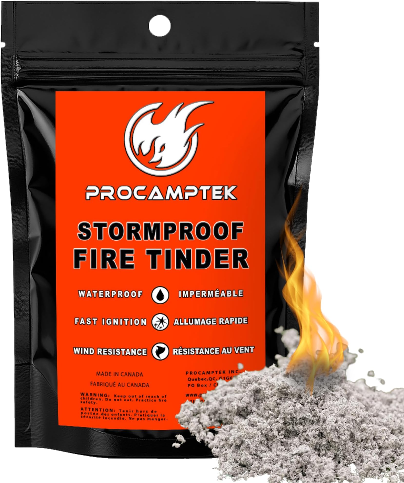 Ultimate Fire Tinder Extreme Weatherproof Fire Starter Tinder for Emergency, Survival, Campfire - Non-Toxic, All Natural, One Spark Needed