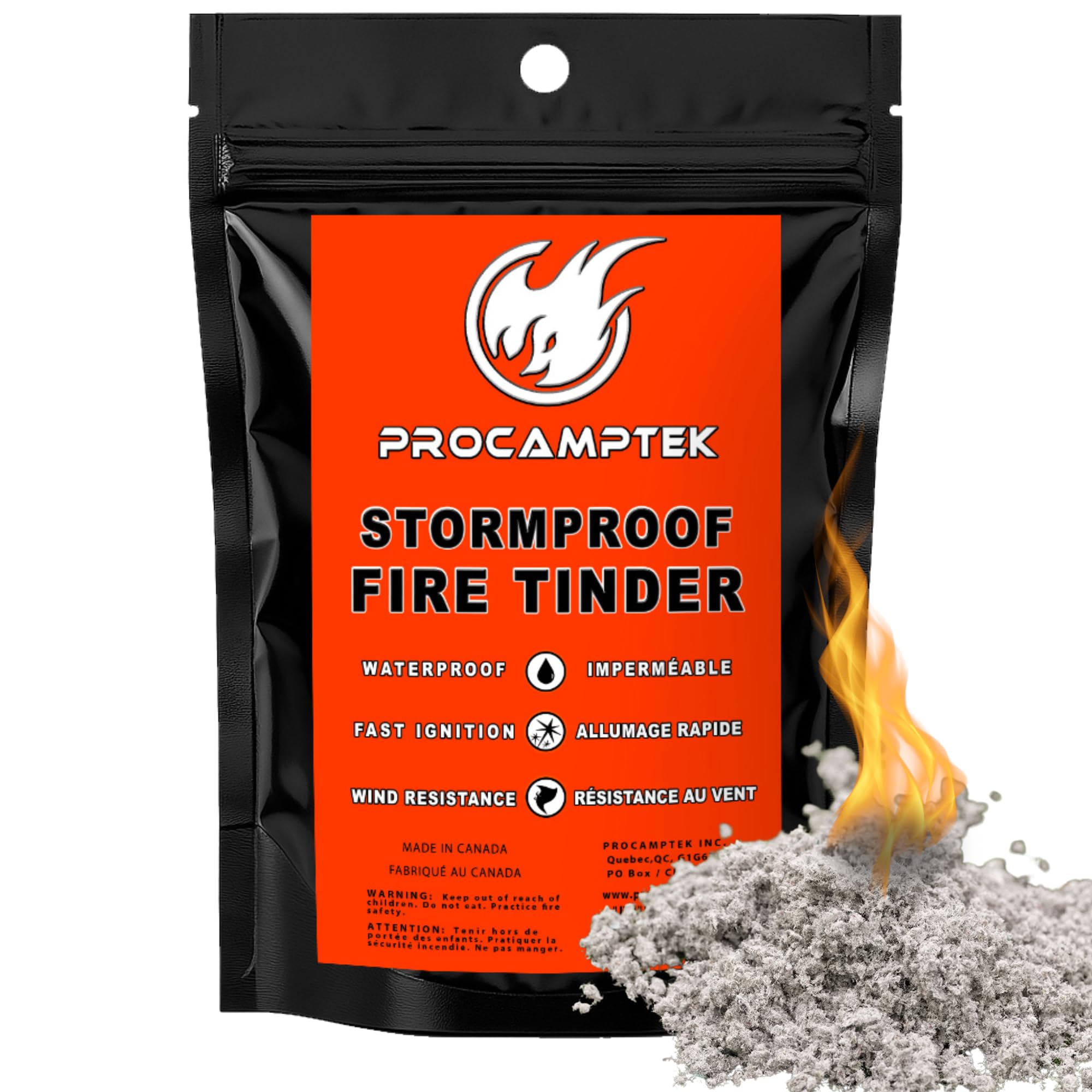 Stormproof Fire Tinder Extreme Weatherproof Fire Starter Tinder for Emergency, Survival, Campfire - Non-Toxic, All Natural, One Spark Needed