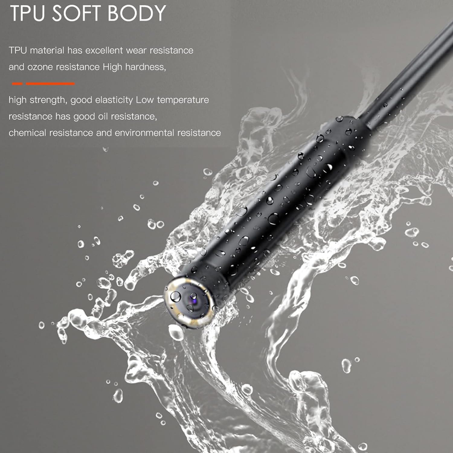 Cámara de inspección de tuberías Endoscopio Boroscopio de Doble Lente Nueva Pantalla IPS de 4,5 Pulgadas Lente Dual Opcional de 8 mm y 5 mm Tubería Industrial T