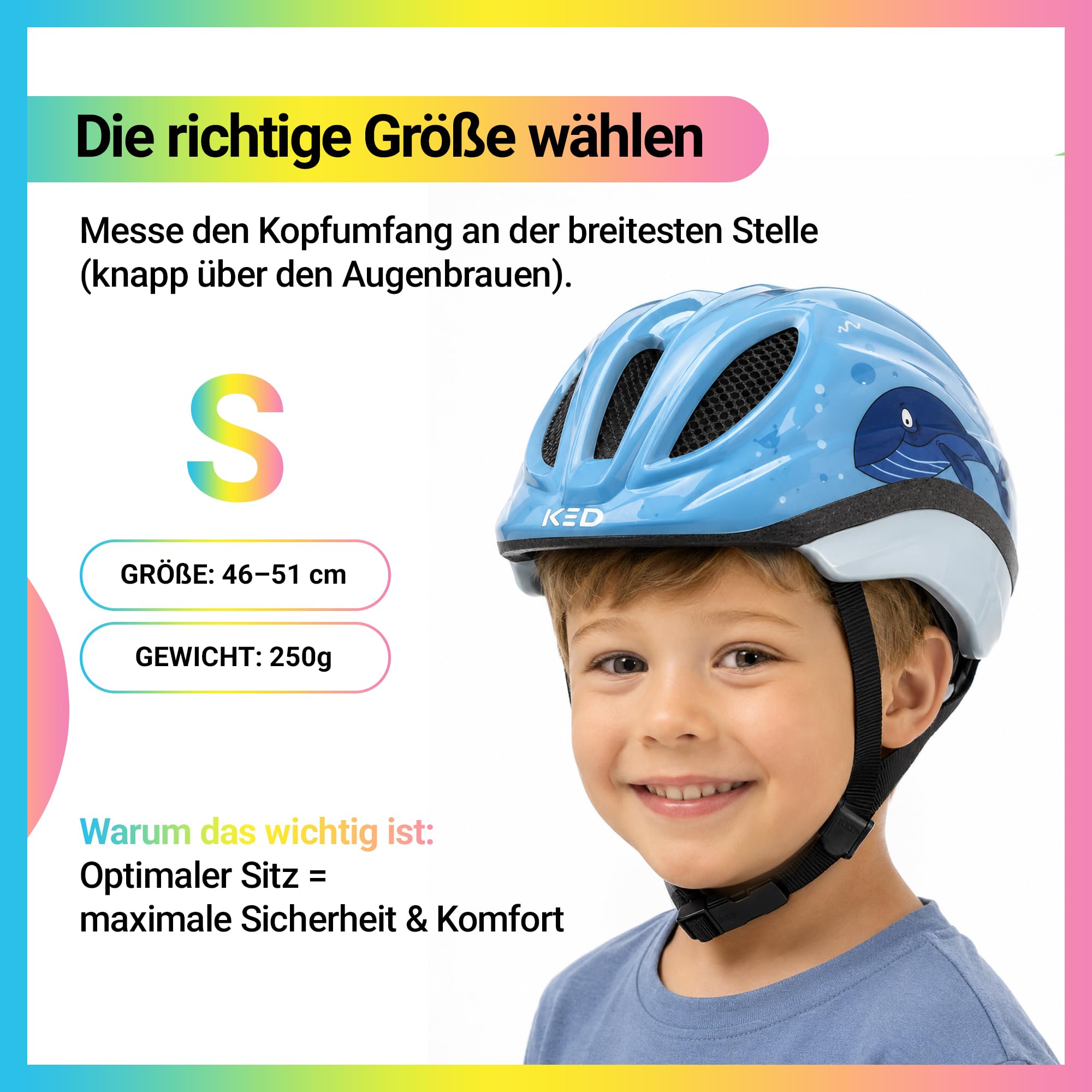 KED Meggy II Trend Fahrradhelm Für Kinder – Made In Germany, LED Rücklicht, MaxShell Technologie Und Präzise Größenverstellung