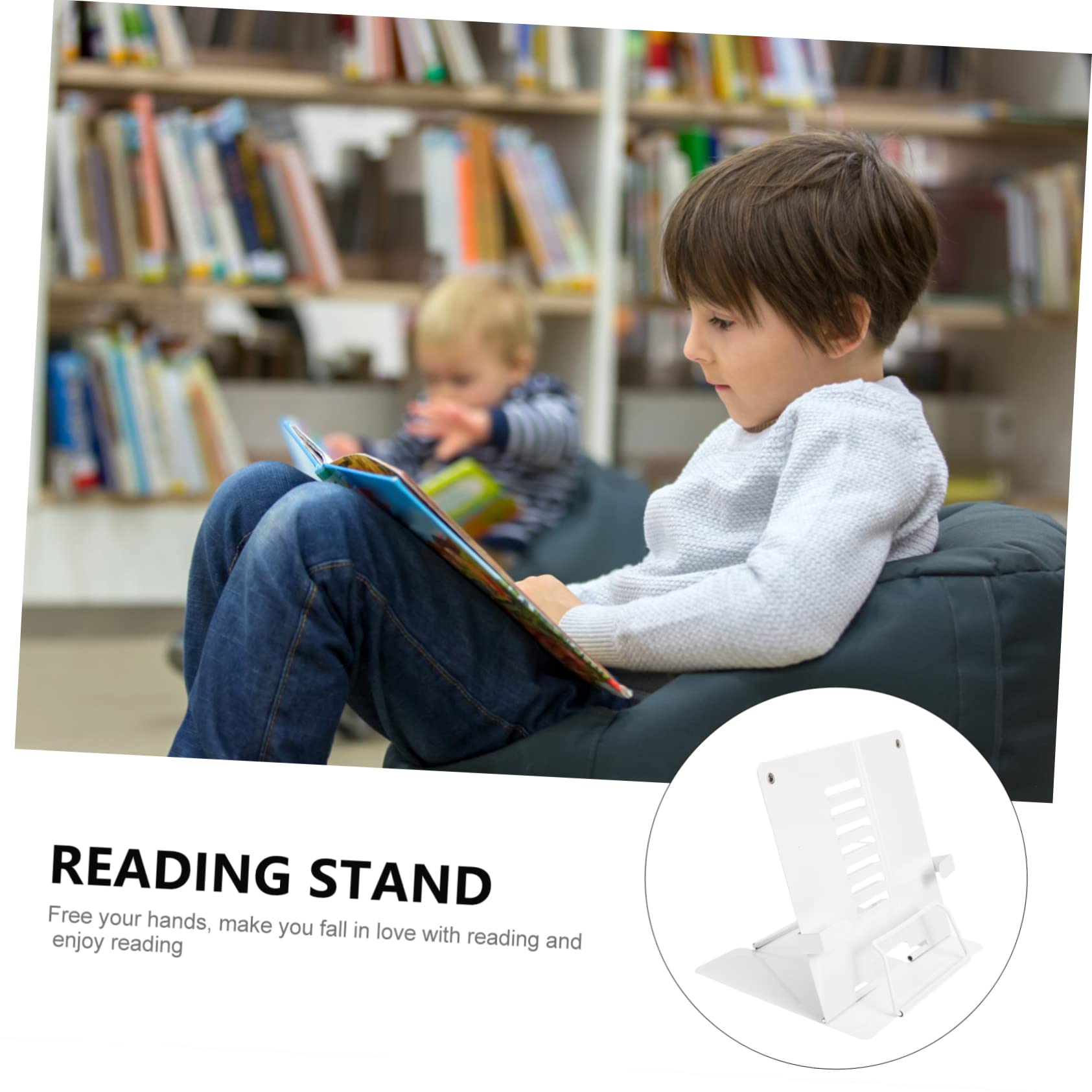 Pupitre de Lecture Réglable en Fer Blanc, Support Mains Multi-angle