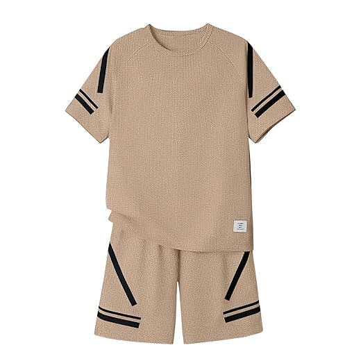 Tween Boys Clothes Summer Simple Print T-Shirt And Shorts Set 2 Pieces Teen Trendy Outfits Size 7-14 Year