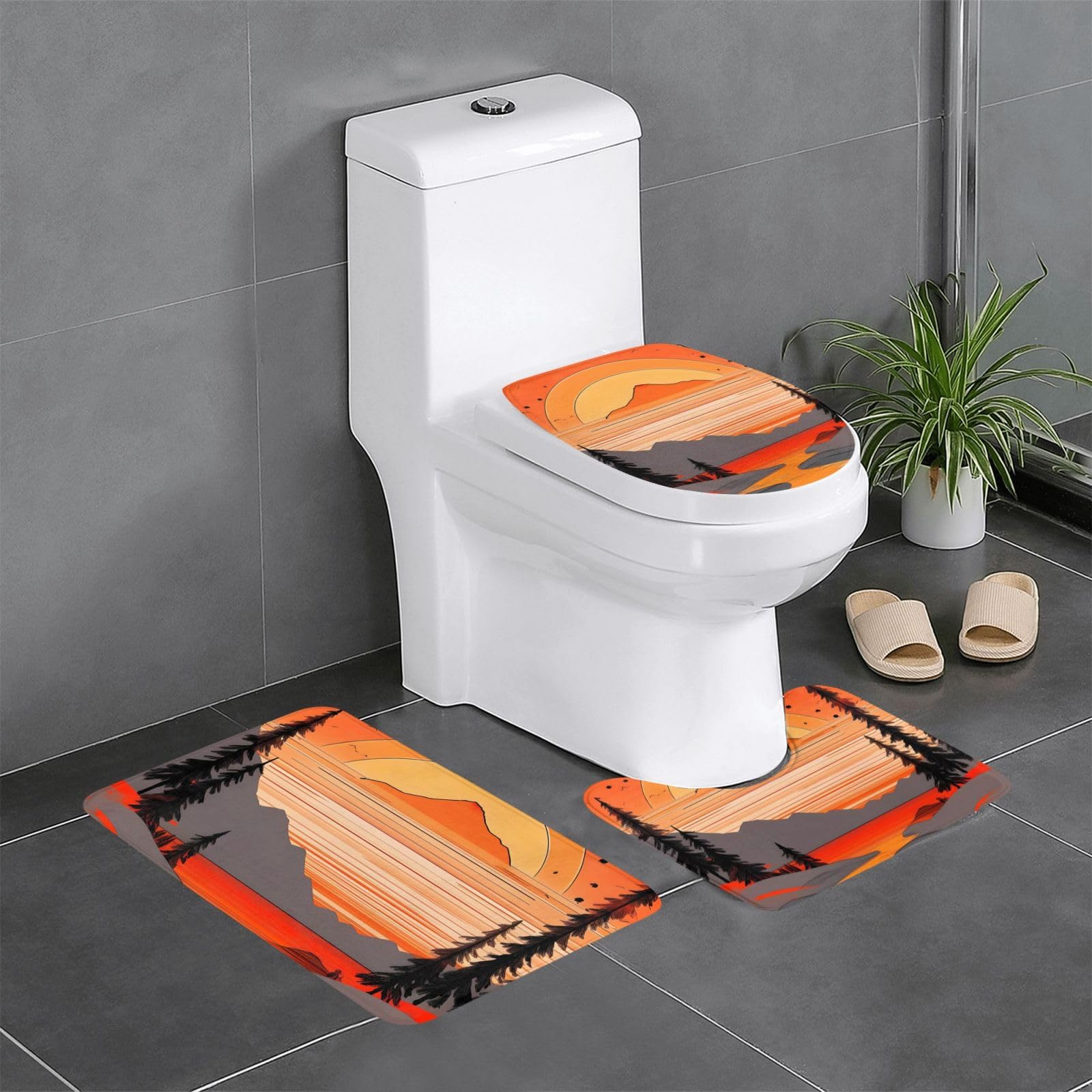 Tapis de salle de bain absorbant yefan lot de 3 pour sol douche et toilettes