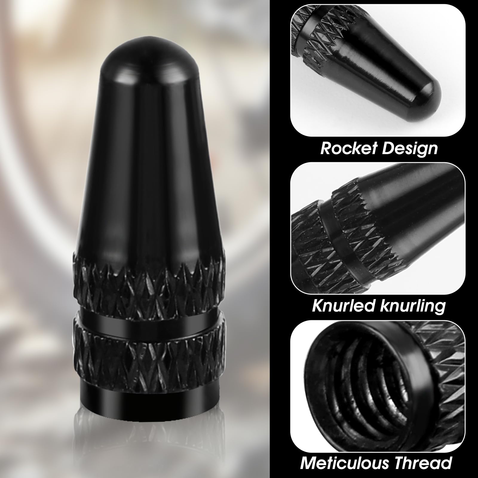 Origin8 Tubeless Alloy Presta Valves, 35mm, Black