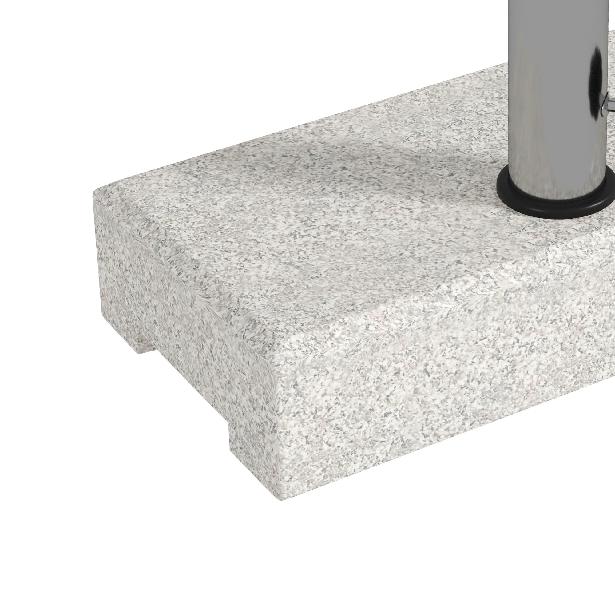 Outsunny Base per Ombrellone da Giardino 25kg per Pali da Ø32mm, Ø38mm e Ø48mm, Base Ombrellone in Granito e Acciaio Inox con Manopole Laterali e Maniglie, 45x22.5x40 cm, Grigia