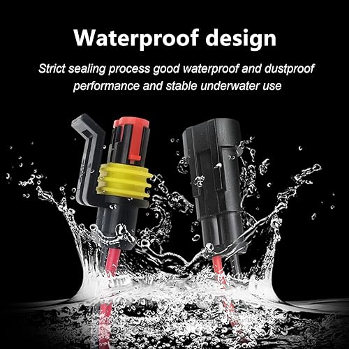 Miniatura 5 de Paquete de 10 conectores de cable eléctrico de 16 AWG, cable macho y hembra de 16 AWG, conector impermeable de 2 pines, cable impermeable, universal
