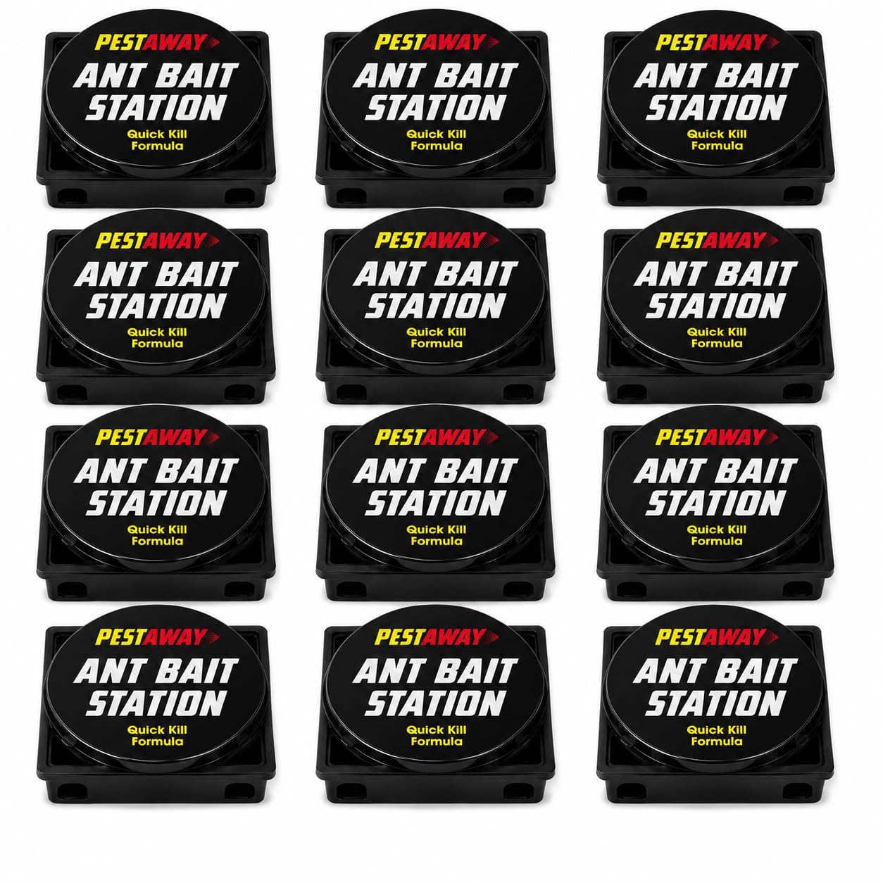 Ant Bait Stations – Quick Kill Formula Ant Traps for Indoor & Outdoor Use, Ready to Use Ant Killer, Ant Stop Bait Station for Indoor & Outdoor Home, Kitchen, Garden & Patio (12 Stations)