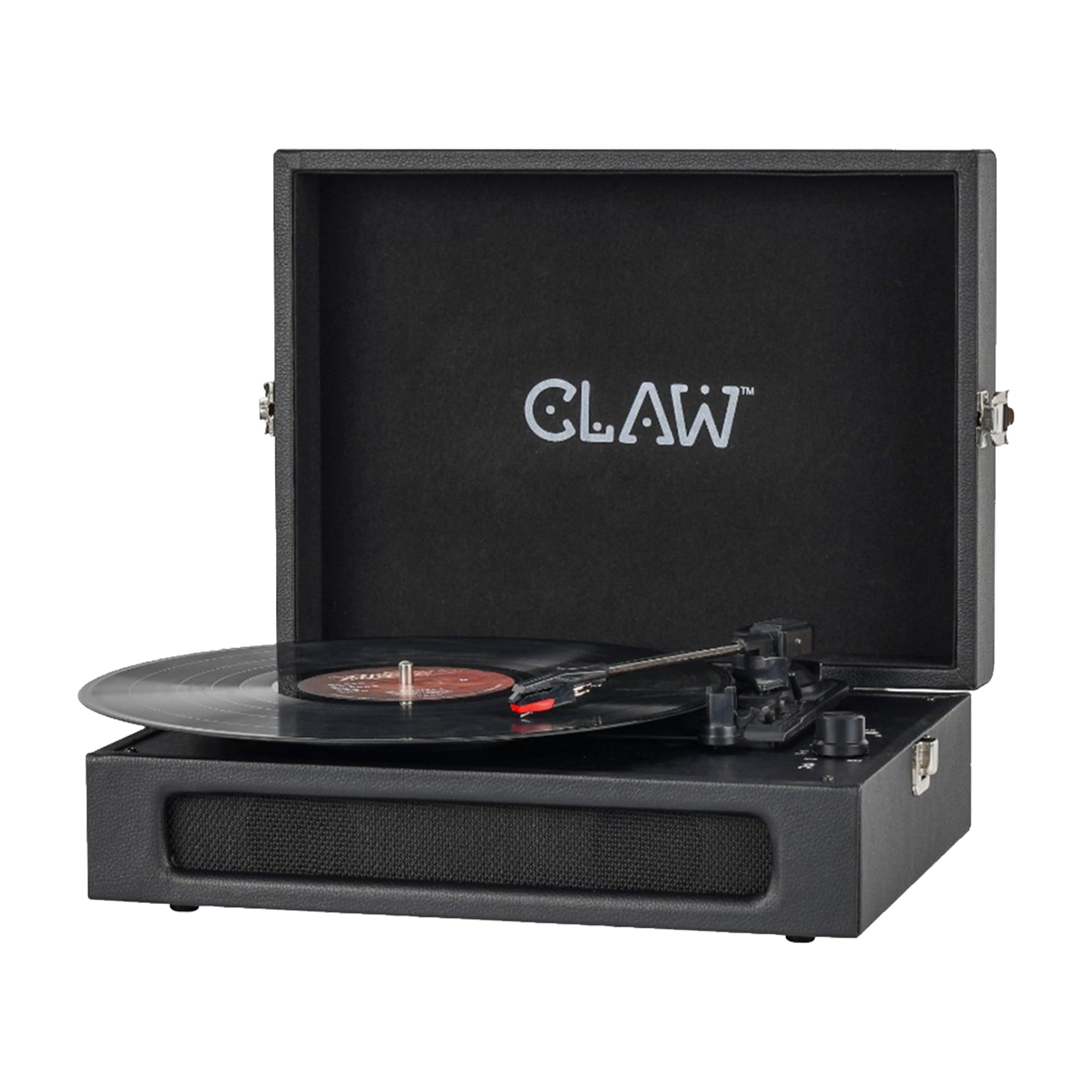 Claw Stag Retro Vinyl Record Player with Bluetooth 5.3, 10W Stereo Speakers, 33½/45/78 RPM, USB Recording, AUX-in, RCA Out, Headphone Jack, Volume Knob & Playback Buttons | Black