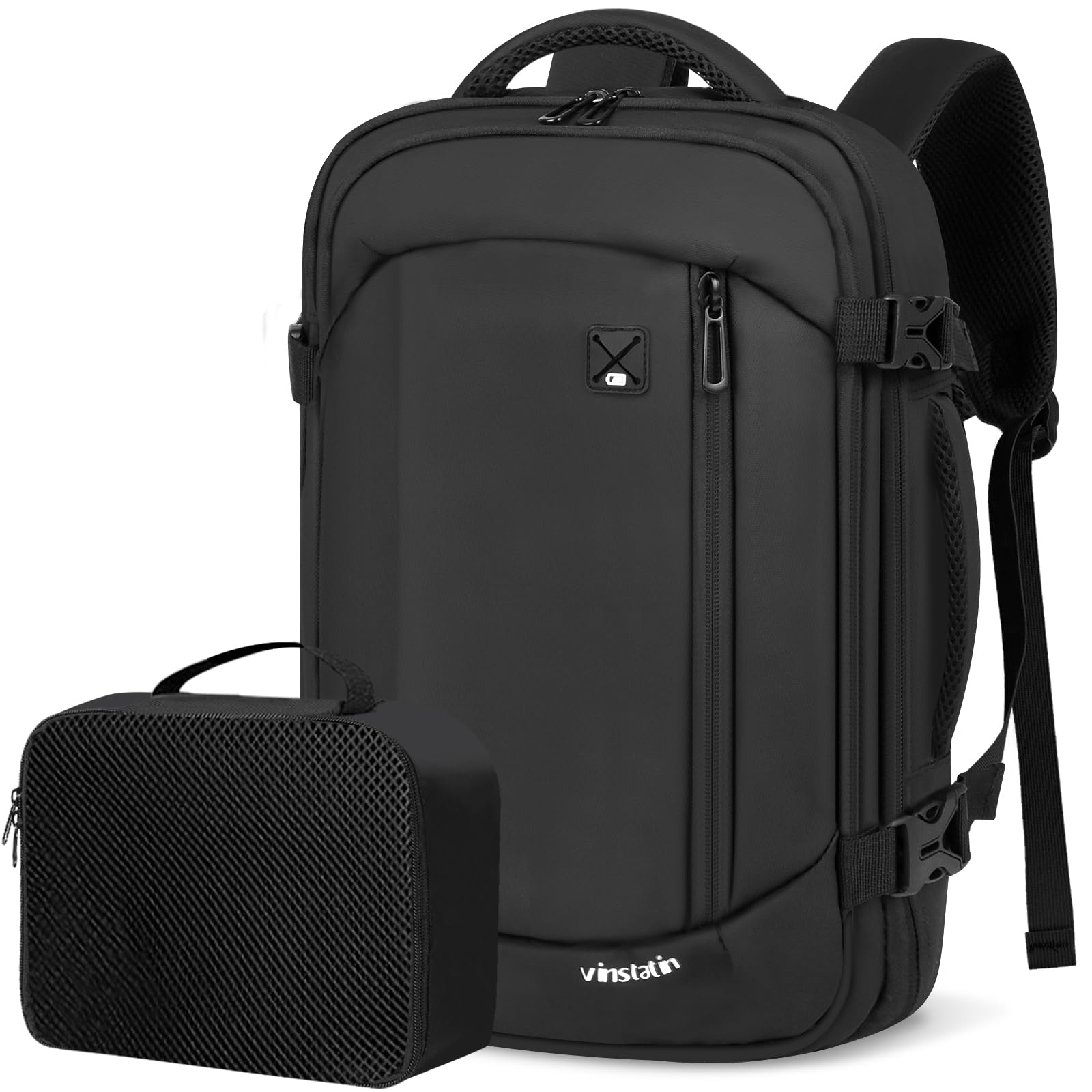 Vinstatin Zaino Bagaglio a Mano 40x20x25 cm Cabina Approvato Ryanair 20L Zaino Viaggio Business Unisex Leggero con Organizer (Nero)
