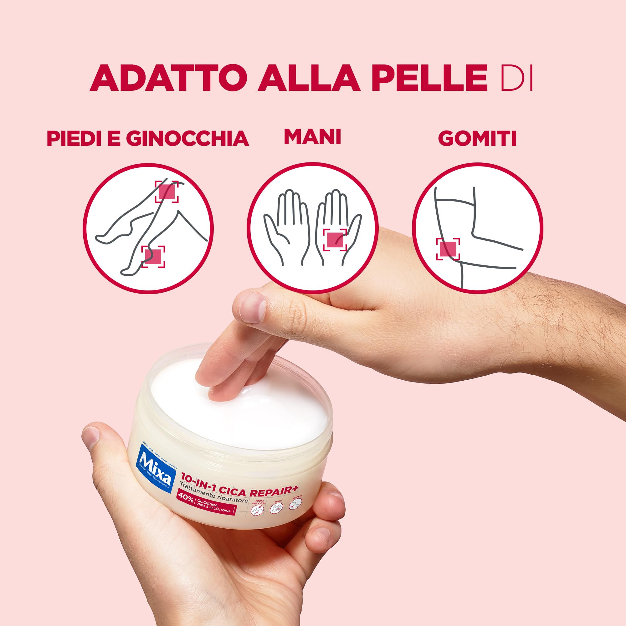 Mixa Trattamento Riparatore 10-in-1 Cica Repair+ 150 ml Idratazione Intensa Glicerina Urea Allantoina