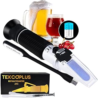 TEKCOPLUS Brix Bierwürze & Weinrefraktometer ATC Doppelskala SG WORT für die Weinherstellung