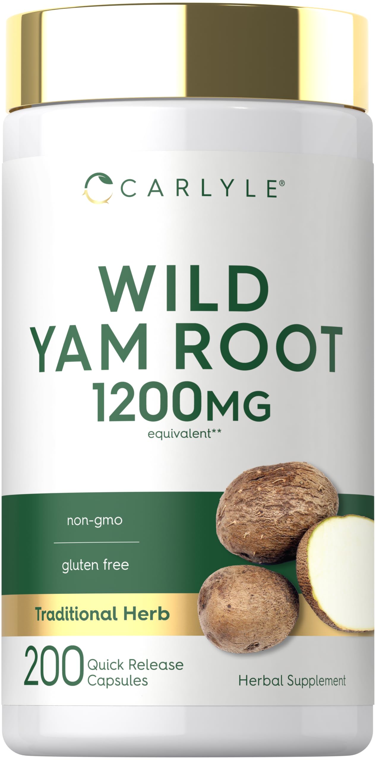 Carlyle Wild Yam Root Capsules | 200 Count | Traditional Herbal Extract