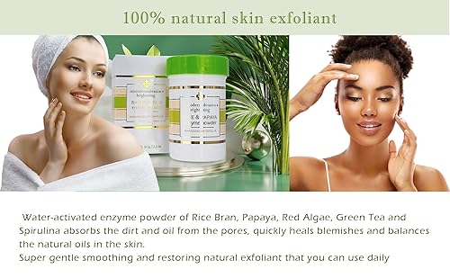 Miniatura 3 de Polvo de enzima de arroz y papaya (activado por agua)  Exfoliante diario natural  Purificador de poros, antienvejecimiento, ingredientes combate