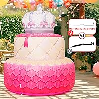 Vista 6 de COMIN Decoración inflable de cumpleaños de 5.5 pies para decoración de interiores con luces LED integradas, suministros de fiesta para patio al aire