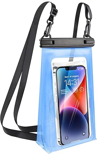 Funda impermeable grande para teléfono universal para iPhone 15 14 13 12 11 Pro Max Galaxy S22 S21 IPX8 Bolsa seca a prueba de agua con cordón ancho