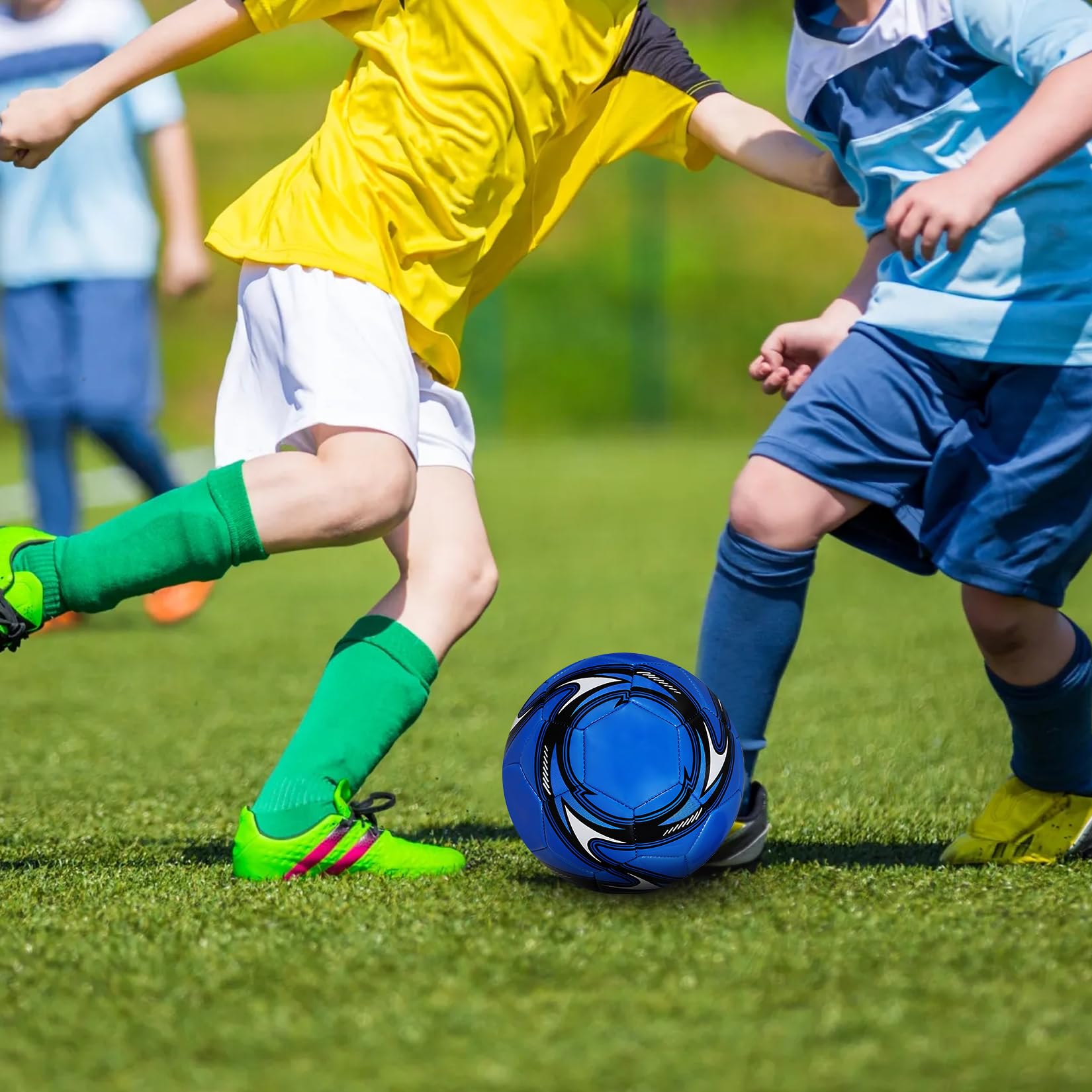 Piłka nożna, rozmiar 5, piłka nożna 21 cm, rozmiar 5, profesjonalny trening, unisex, dla profesjonalistów i początkujących, do sportów wewnątrz i na zewnątrz, z igłą do nadmuchiwania i torbą do