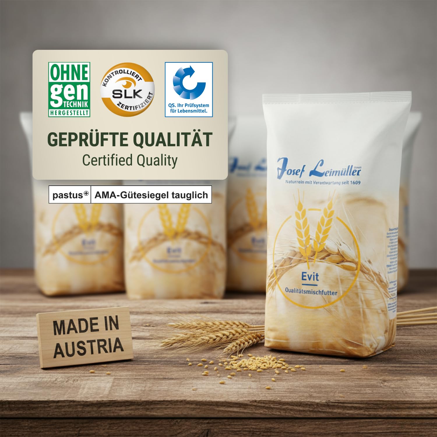 Leimüller Mangime galline ovaiole 25kg - Classico spezzettato, Alta digeribilità, Aumenta produzione uova - Certificato AMA - Ingredienti naturali - becchime