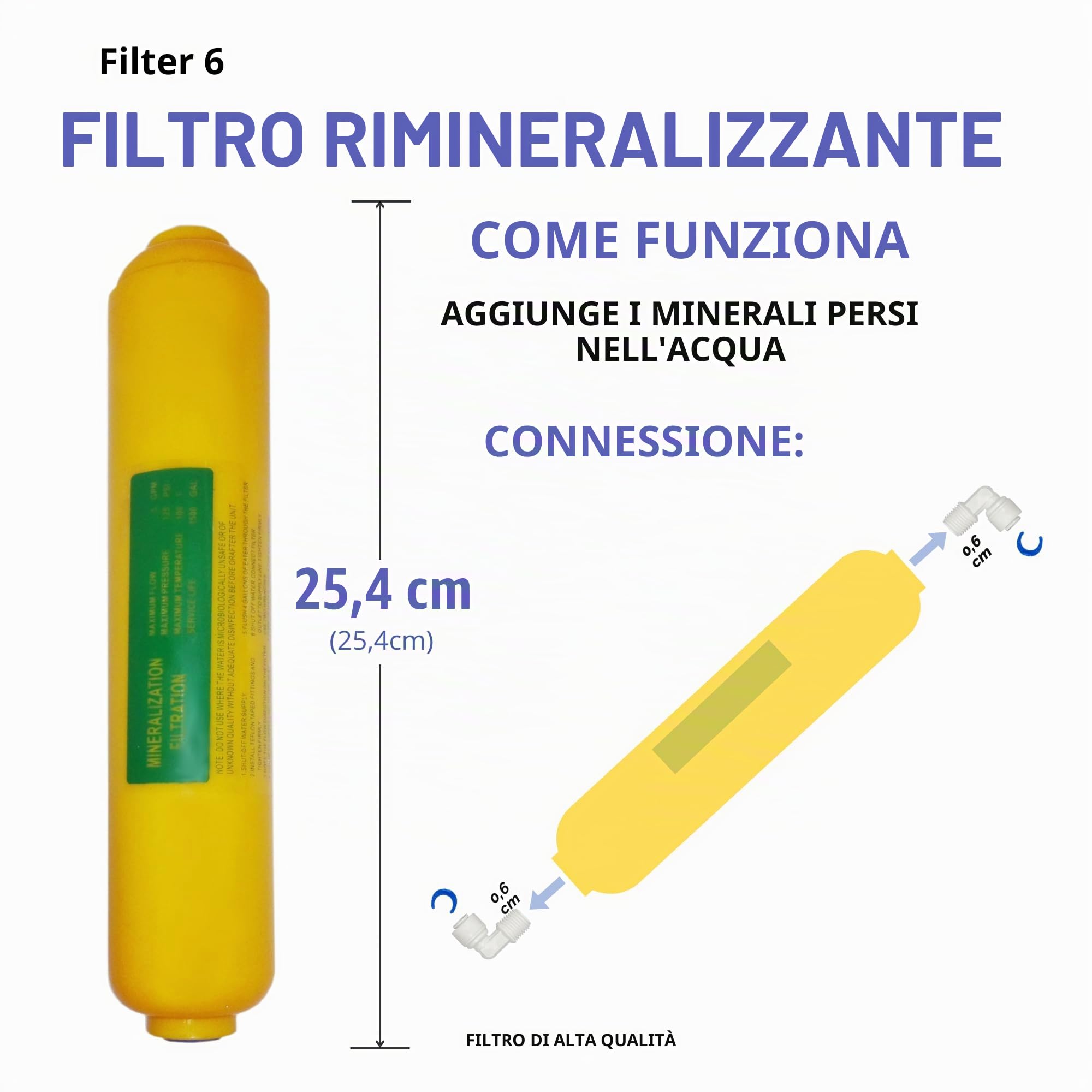 Depuragua - Impianto Osmosi Inversa Moon 75GPD a 6 Fasi | Pompa e Manometro Inclusi | Rubinetto Lux Monocomando | Sistema di Remineralizzazione | Accessori per Installazione Inclusi, Bianco, Metallo.
