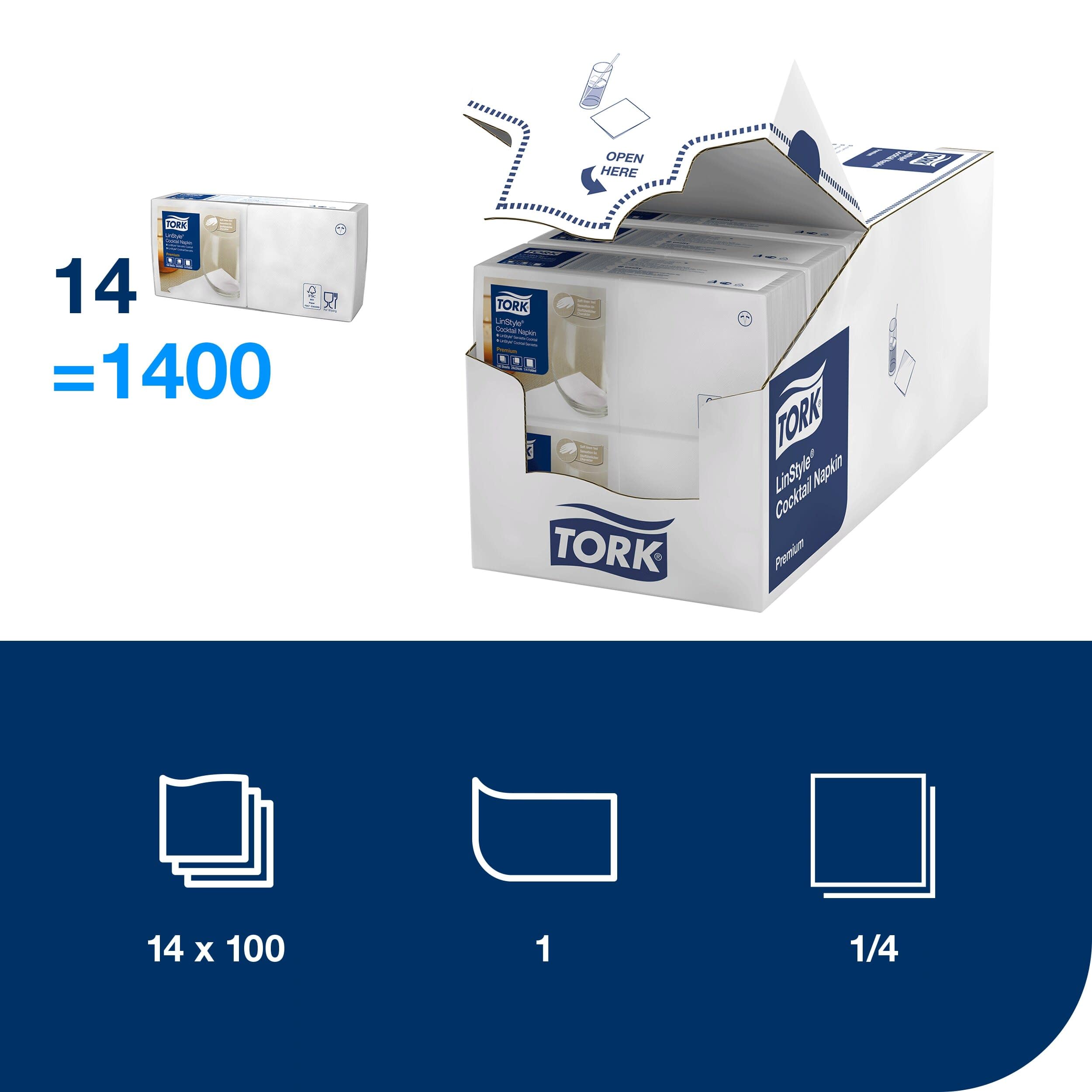 Tork Premium Linstyle White Cocktail Napkin