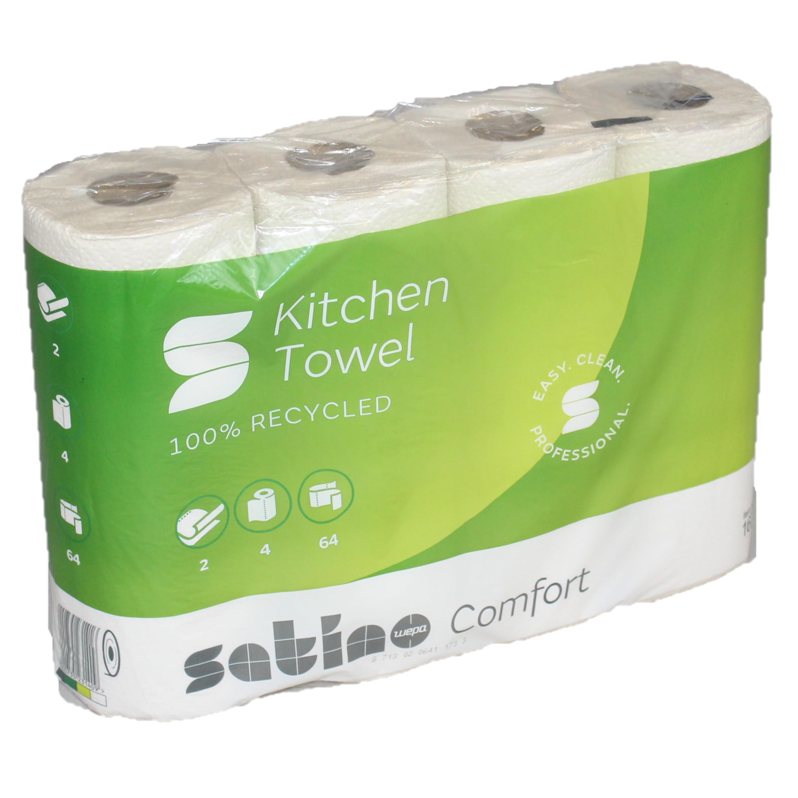 Satino by WEPA Comfort Küchenrolle 2lagig I 8x4 Rollen in der Großpackung I Recycling I 167050