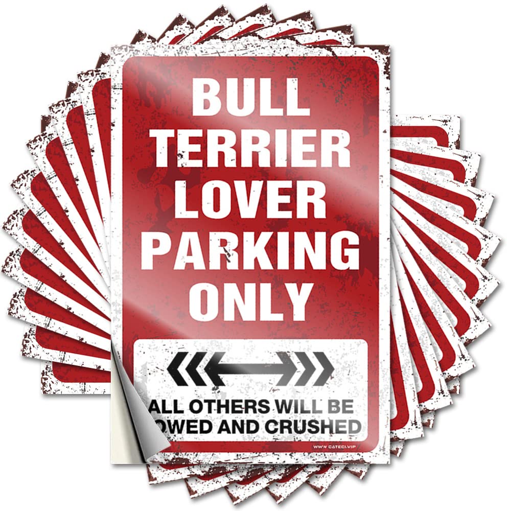 Fzfn Colour Bull Terrier Lover Parking Only Back Porch Decor Items Diy | Western Bathroom Decals Helmet Removable Vinyl Sticker Decal(6X9cm)