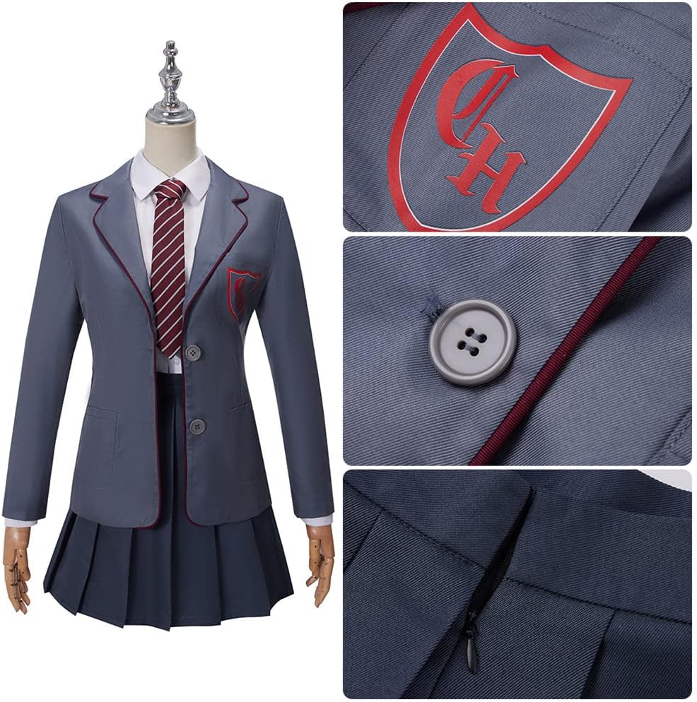 Adult Cosplay Costume Uniform School Shirt Skirt Necktie Set Halloween Carnival Party Suit