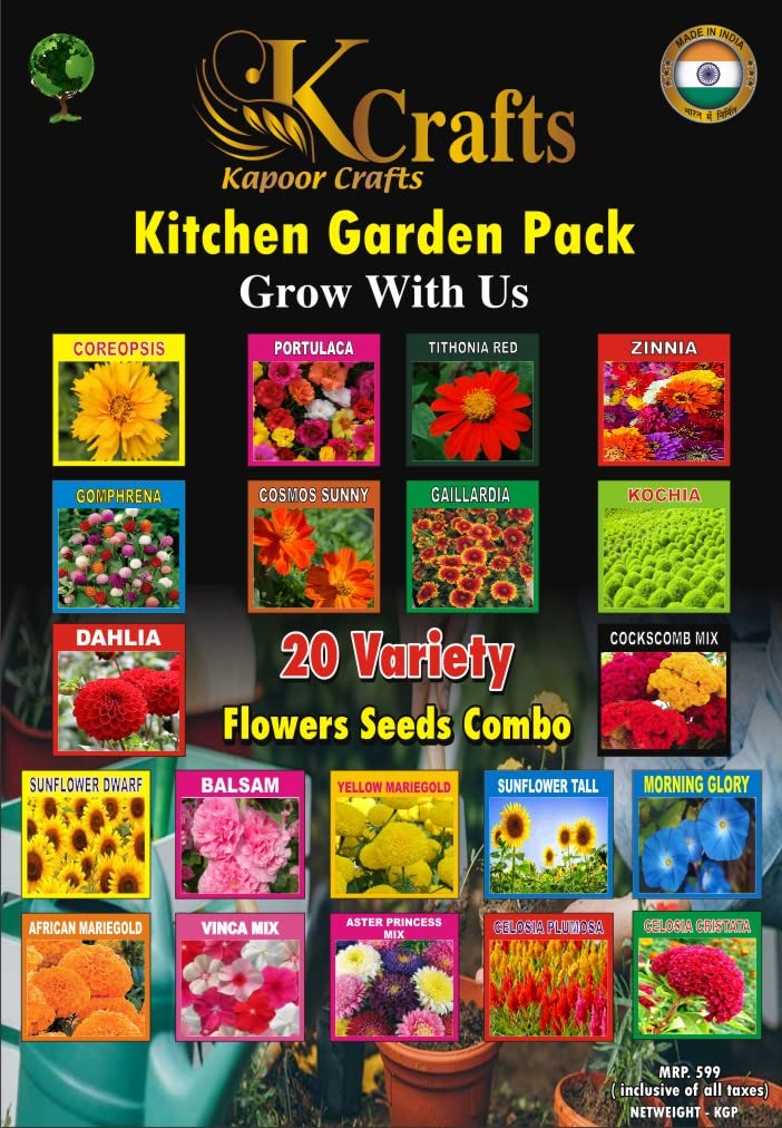 Kapoor Crafts 20 variety flower seeds combo-2340+ seeds (B09PRHMC1G) Amazon Price History, Amazon Price Tracker