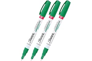 Sharpie Oil-Based Paint Markers, Extra Fine Point, Green Ink, Pack of 3