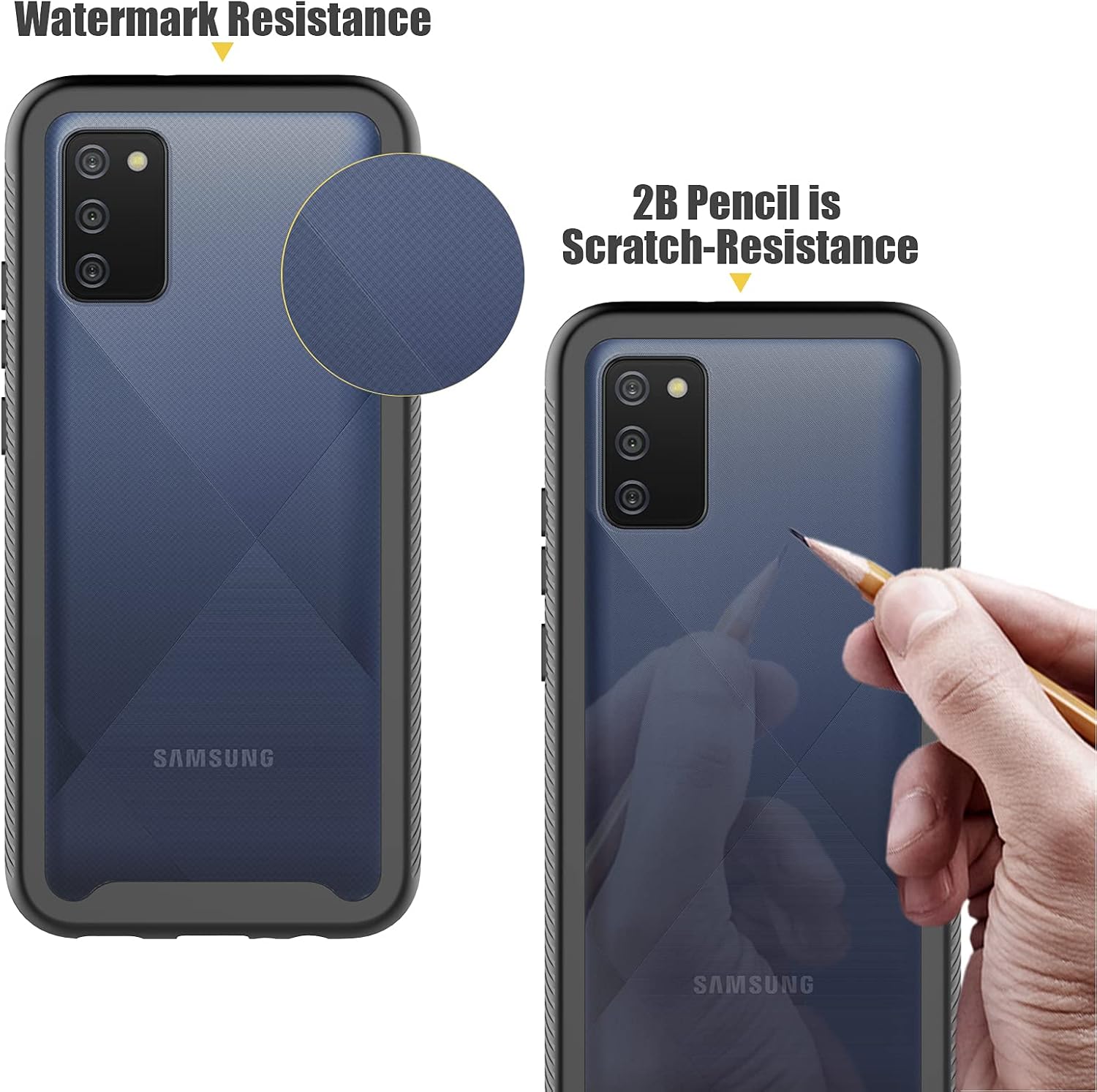 Full Body Phone Case for Samsung Galaxy A02s | Built-in Anti-Scratch Screen Protector Anti-Yellow| Heavy Duty Armor Shockproof Soft TPU Bumper Drop Protection