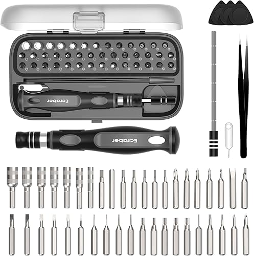 Miniatura 10 de Juego de mini destornilladores de precisión 51 en 1, kit de herramientas de reparación magnético portátil para teléfono, computadora, reloj, laptop,