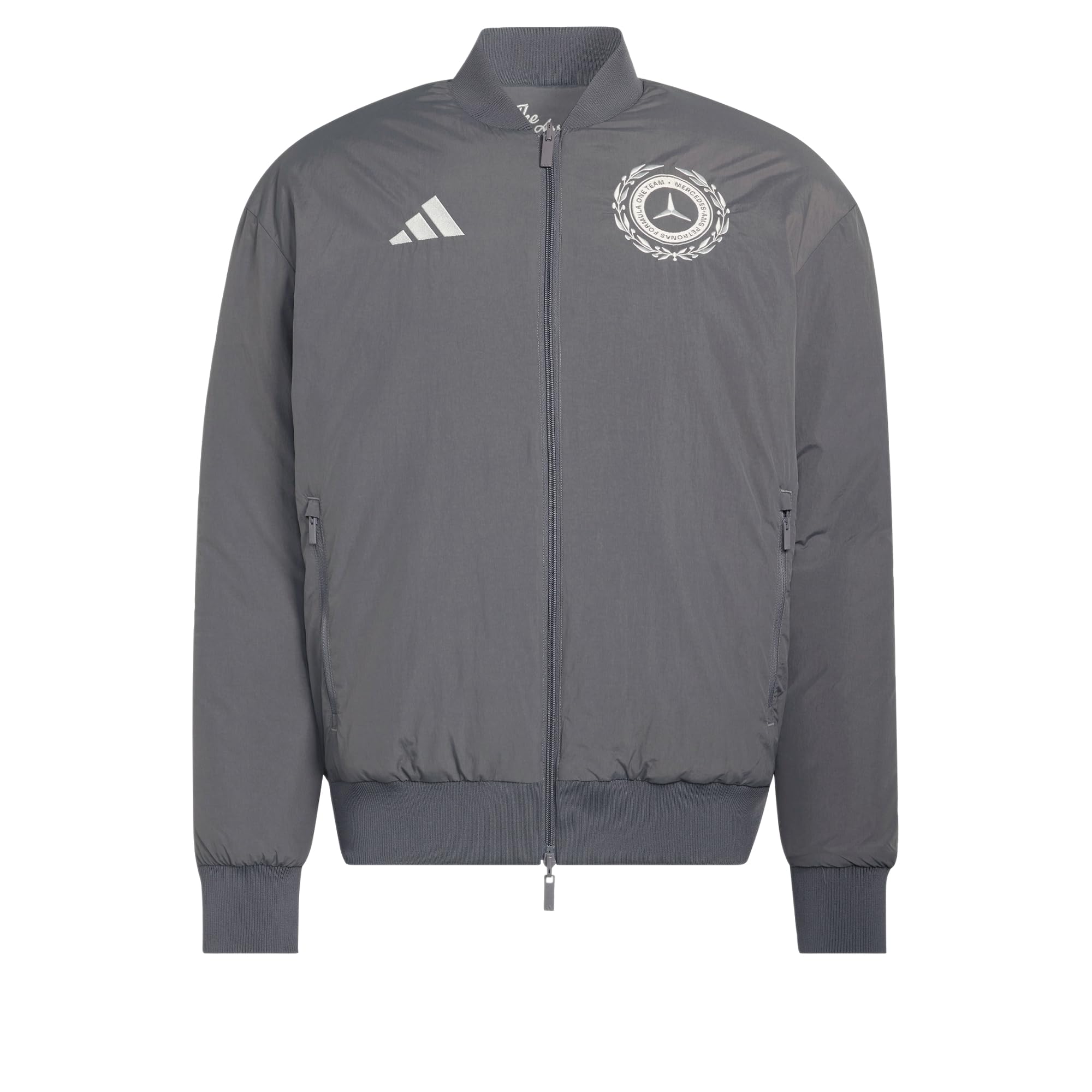Adidas Men's Gris Mercedes Amg Jacket Petronas Formula One Team Silver Arrows Icon