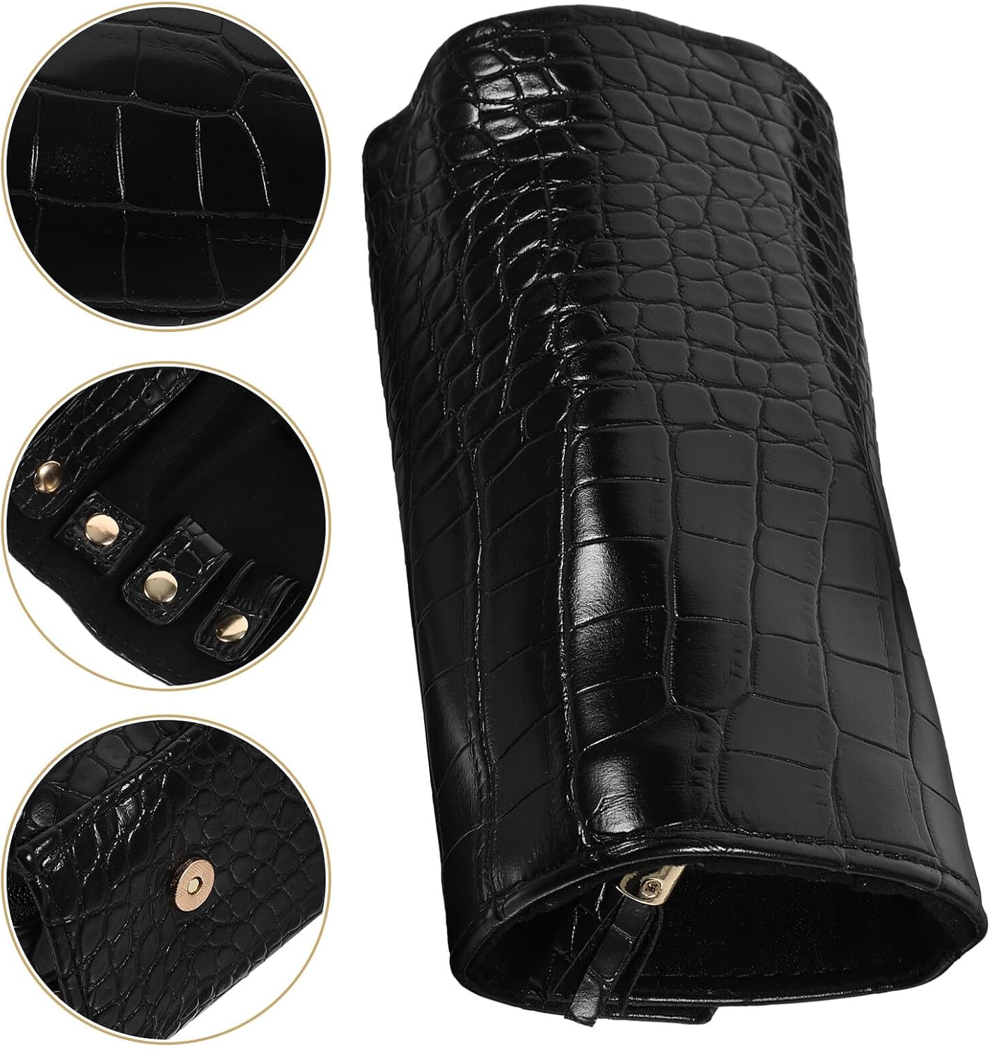 Travel Jewelry Roll Organizer Bag Lightweight Compact Portable Jewelry Holder Pouch for Necklace Earring Bracelet Storage Easy Carry for Daily Use and