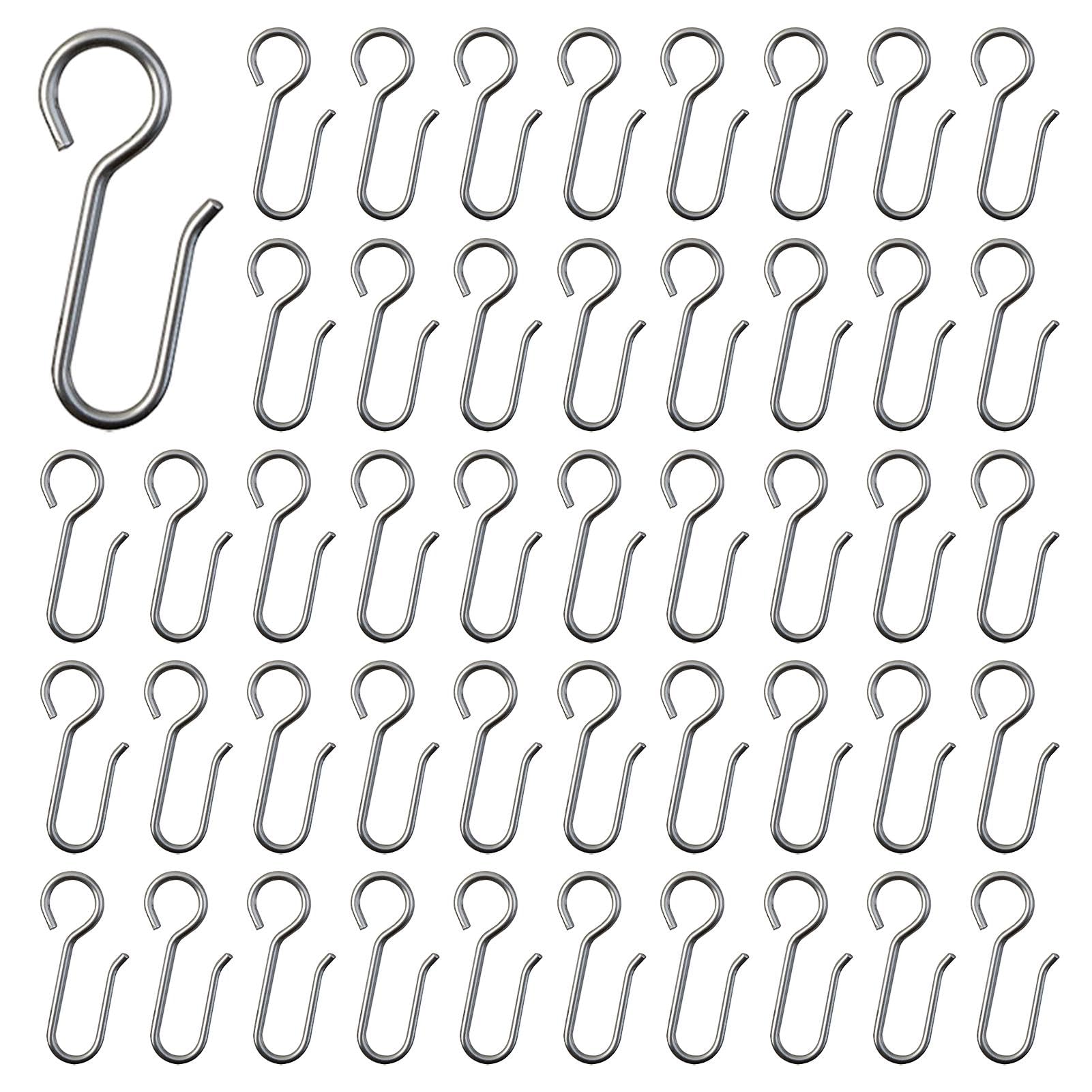 100 pièces Crochets Rideaux, Crochet agrafes pour Rideaux, Crochets pour Rideaux en Zinc à Usage intensif, pour Rail Décoratif en Rideau Rideau de Porte(Argent)