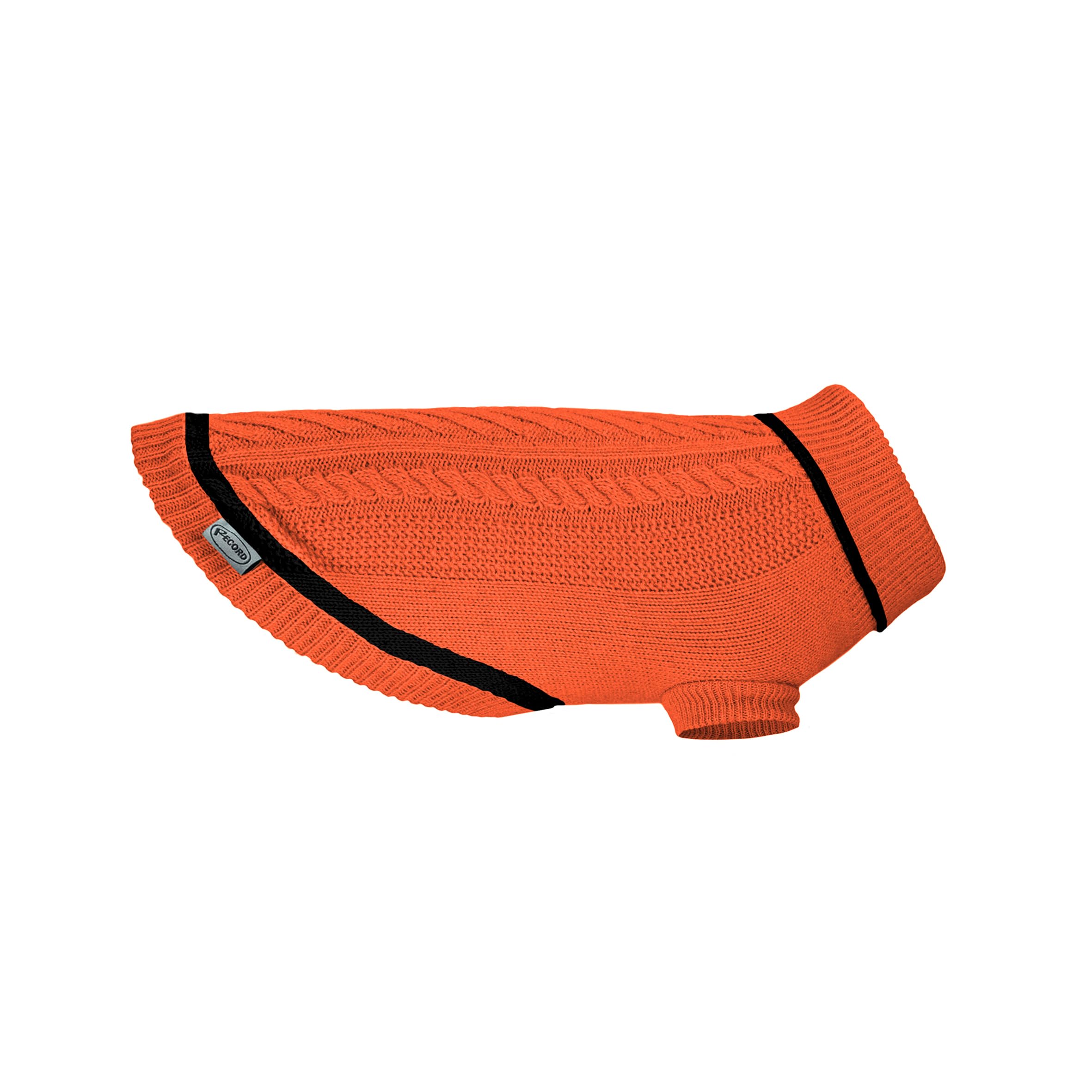 Pull pour chiens orange pour balades hivernales au chaud avec fente laisse