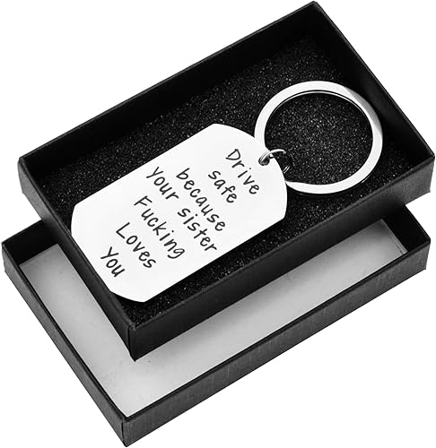 Miniatura 5 de Llavero con texto en inglés Drive Safe I Need You Here With Me, regalos para novio con texto en inglés "I Love You", regalo de cumpleaños para marido