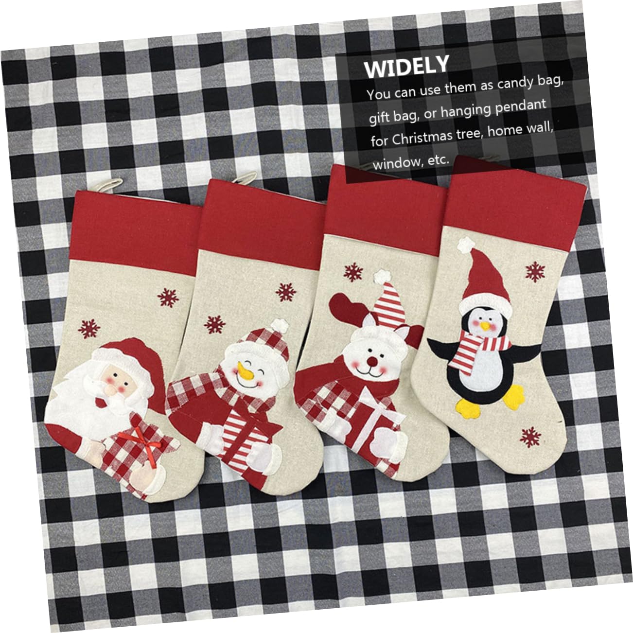 OUNONA 12 STK Weihnachtssocken Sockenbeutel Strümpfe Dekoration Strümpfe Rentierstrumpf Weihnachtsbonbonstrümpfe Weihnachtsschmuck Geschenktüte Vlies