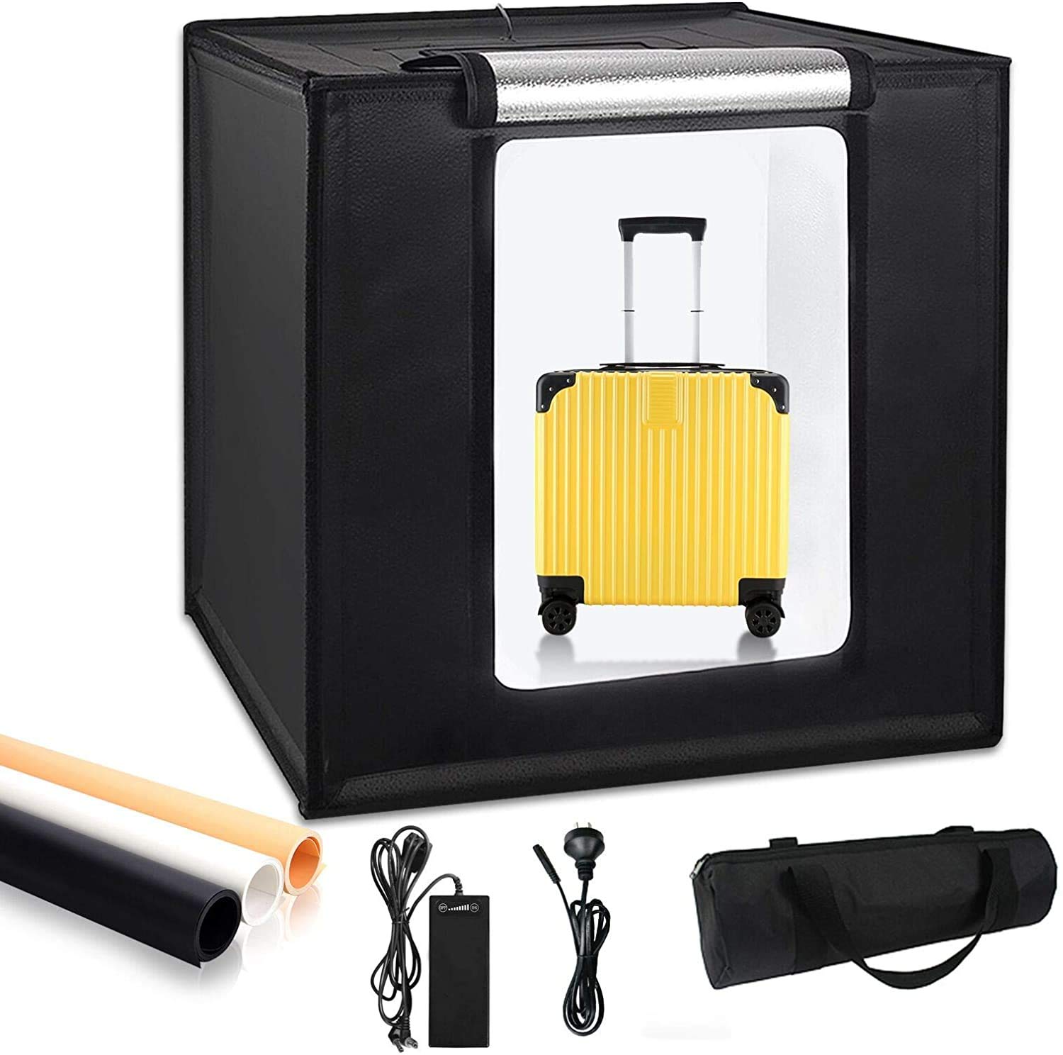 HIFFIN 32"/80CM Photo Studio Light Box Shooting Tent, Adjustable 126 LED Panel Light Bulbs with Table Top Softbox Cube, 3 Colors Backdrops(Black White Tan) (B08N4RP3NH) Amazon Price History, Amazon Price Tracker