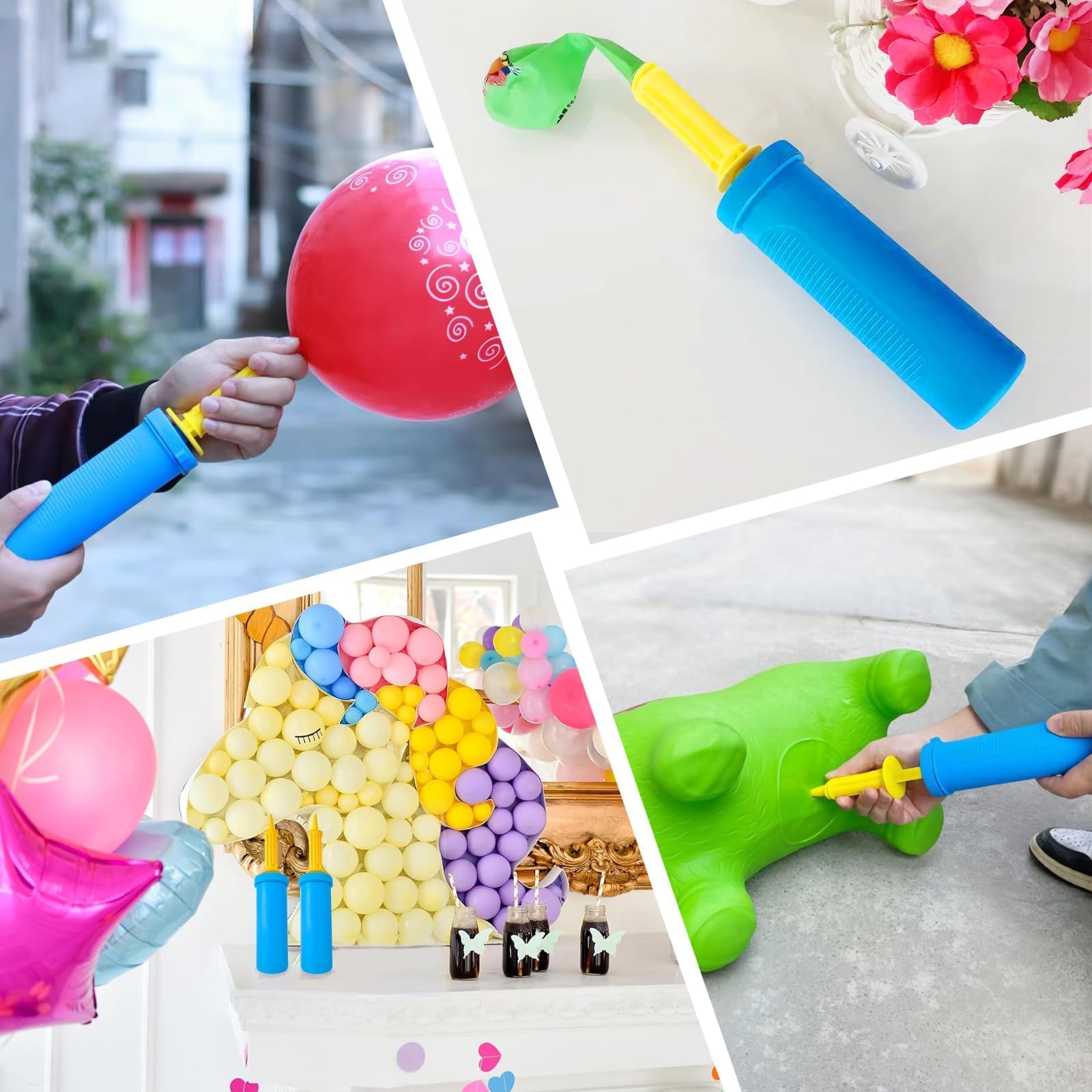 4 Bombas de Globos, Bomba para Globos, Bomba de Globos de Mano, Bomba de Globos, Bomba de Aire, para Fiestas, CumpleañOs, Bodas