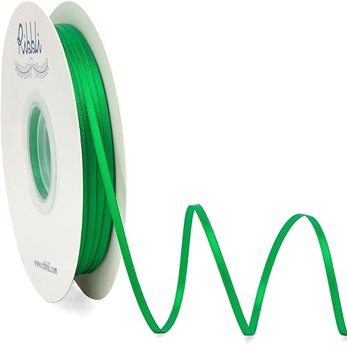 Miniatura 13 de Ribbli - Cinta de satén de 1/8 pulgadas x 100 yardas, cinta dorada fina de doble cara para uso en tarjetas de invitación de boda, envoltura