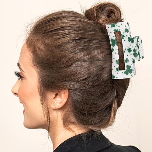 Miniatura 5 de Beavorty Pinzas para el cabello del día de San Patricio, horquillas para el cabello de trébol de la suerte verde, pinzas para cola de caballo,