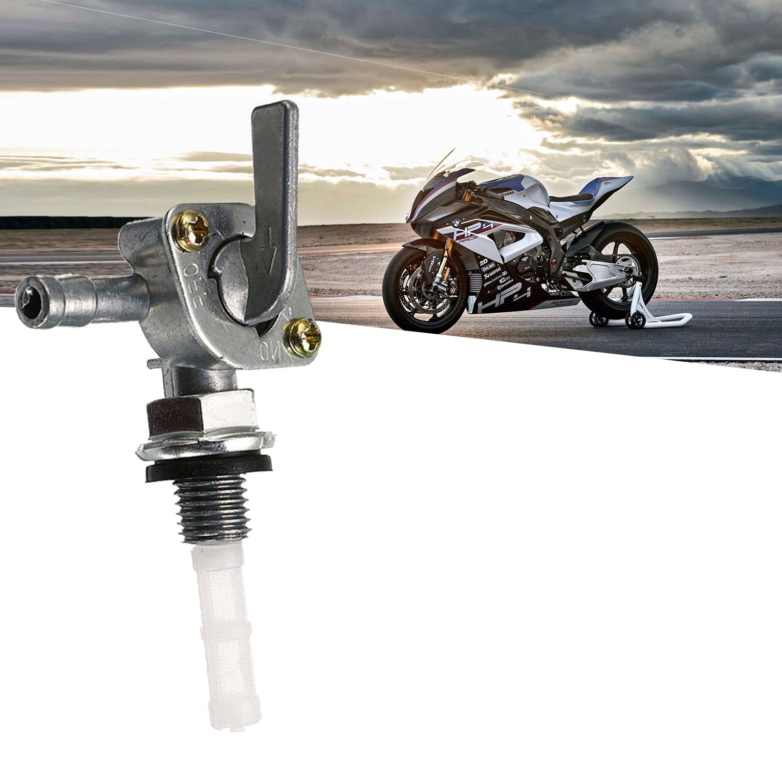 Rubinetto Carburante Wytino ON/OFF In Alluminio – 8mm (5/16'') – Rubinetto Benzina Inline Per Moto, ATV, Quad, Pit Bike