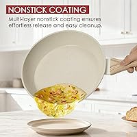 Vista 3 de Kikcoin Pots and Pans Set Non Stick 31 Piece Kitchen Nonstick Cooking Cookware Sets with Grill Pan Saucepan Baking Sheet Utensil, Cream White