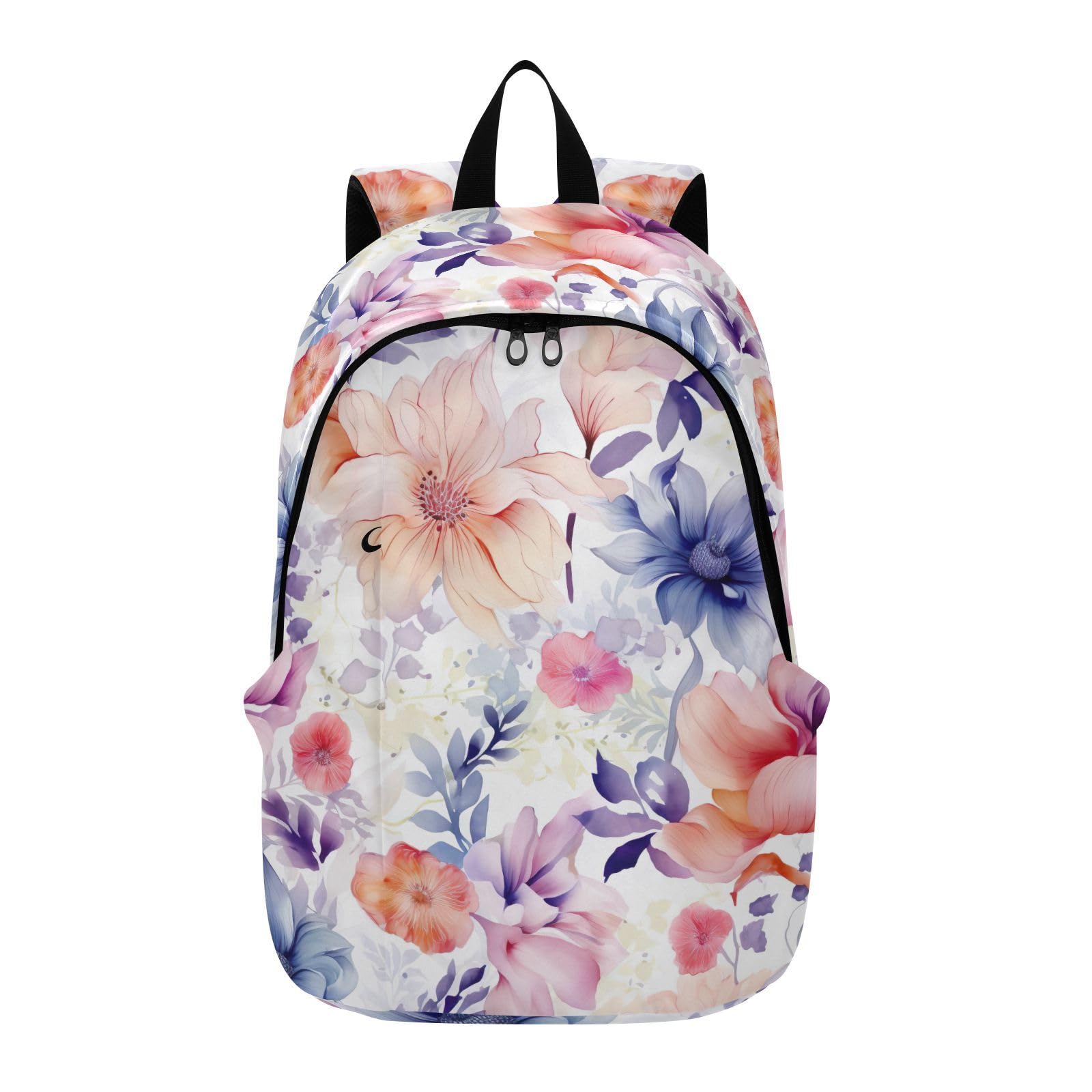 MCHIVER Travel Backpack Leaves Purple Floral Beautiful Casual Daypack Backpacks Lightweight Carry on Bag Water Resistant Hiking Backpack for Women and Men