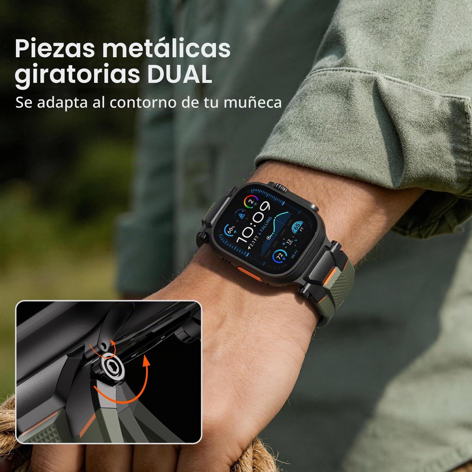ULTIMAL Compatible con Apple Watch Ultra 3/2/1 pulsera de 49 mm, pulseras de reloj para hombres, correa deportiva resistente de metal de alta calidad