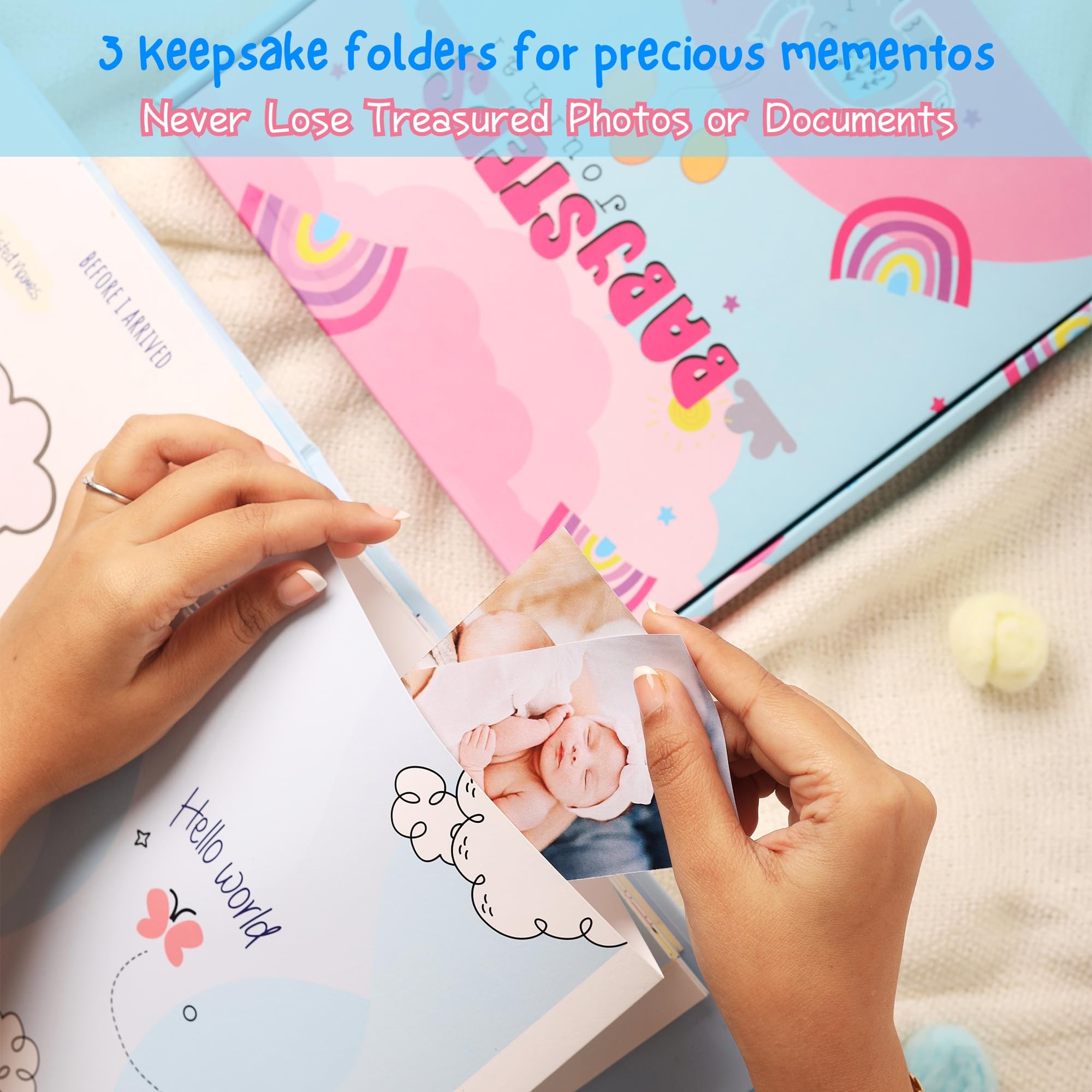 Doodle Baby Journal Set to Record Your Little One's Journey from Birth to Age 5 | Record Baby's Birth Story | Store Memories | Storage for photos and Documents (Little Wonder) 4