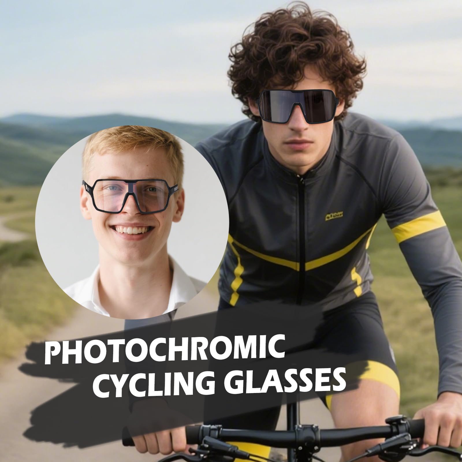 Fotocromatici Occhiali Da Ciclismo Sportivi Donne Uomini MTB Trasparenti Lenti Bicicletta UV400 Corsa