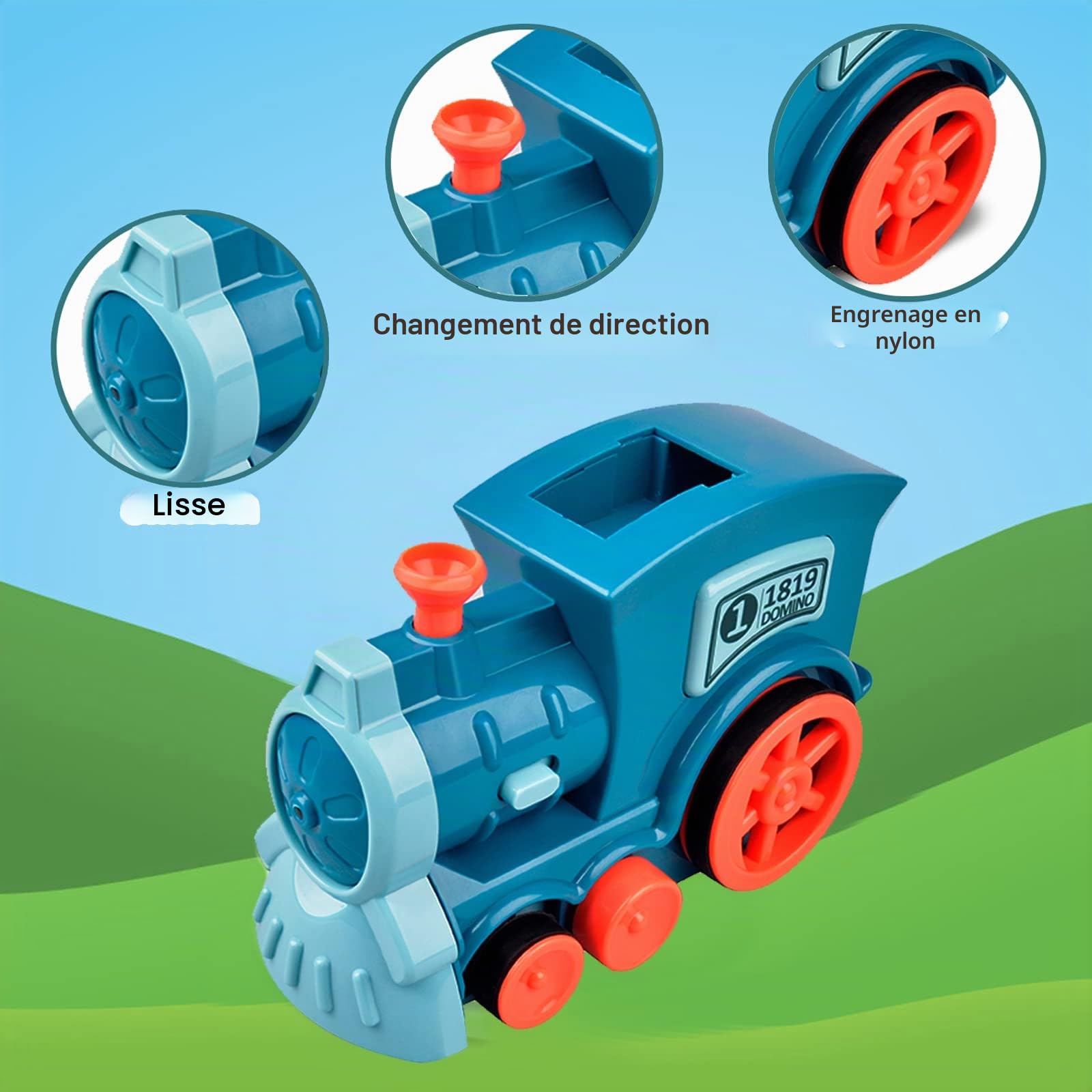 71Nmly Jouet de Train Domino,180 pièces de Blocs Électrique Train,Jouets de Construction et d'empilage,pour Filles et Garçons
