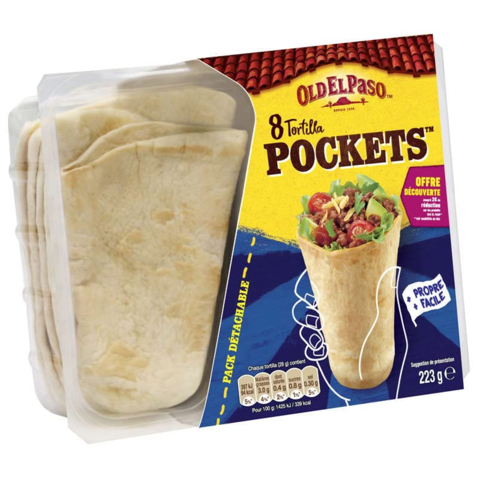 Old El Paso tortilla pockets 223g
