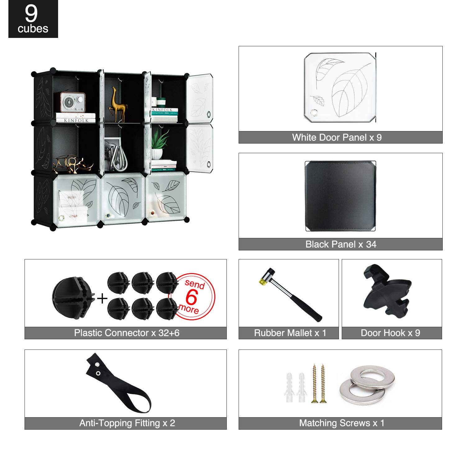 GREENSTELL Cube Storage Organizer, 9Cube Closet Organ...B07Z7TLH3R