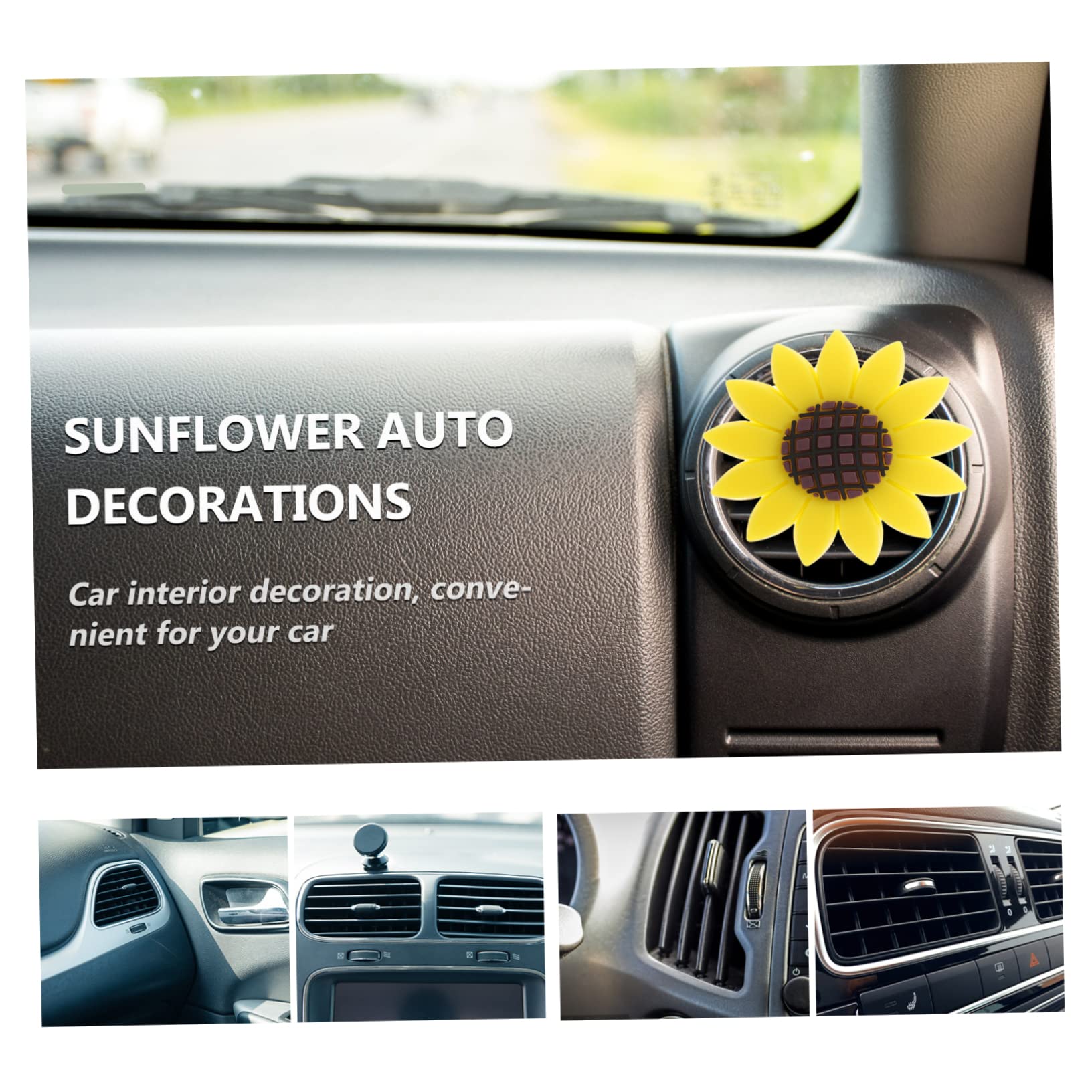 SOLUSTRE Clip Presa Aria Auto Profumo Auto Girasole 16 Pz Clip Per Girasole Clip Di Sfiato Per Deodoranti Per Auto Dell'auto Decorazioni Cruscotto Clip Per Auto Girasole Per Auto Gomma Da Cancellare